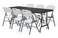 Sammenleggbart bord metall/plast 180 x 75 cm svart